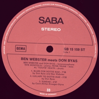 BEN WEBSTER MEETS DON BYAS