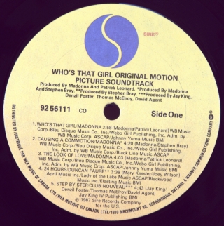 WHO'S THAT GIRL (ORIGINAL MOTION PICTURE SOUNDTRACK)