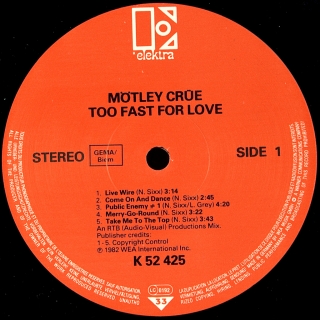 TOO FAST FOR LOVE