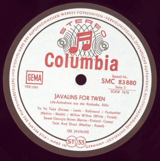 JAVALINS FOR TWEN - LIFE-AUFNAHME AUS DER KASKADE KOLN