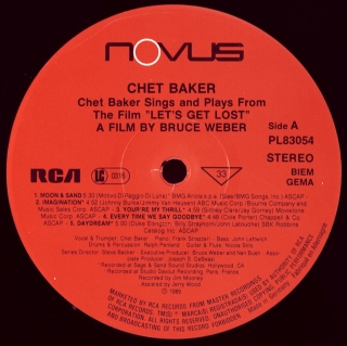 CHET BAKER SINGS AND PLAYS FROM THE FILM 