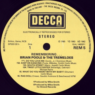 REMEMBERING... BRIAN POOLE AND THE TREMELOES (1962-1965)
