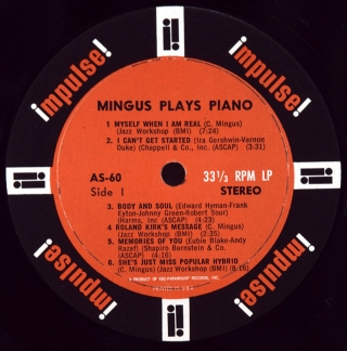 MINGUS PLAYS PIANO