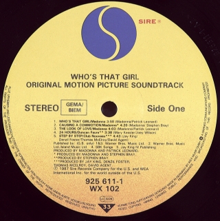 WHO'S THAT GIRL (ORIGINAL MOTION PICTURE SOUNDTRACK)