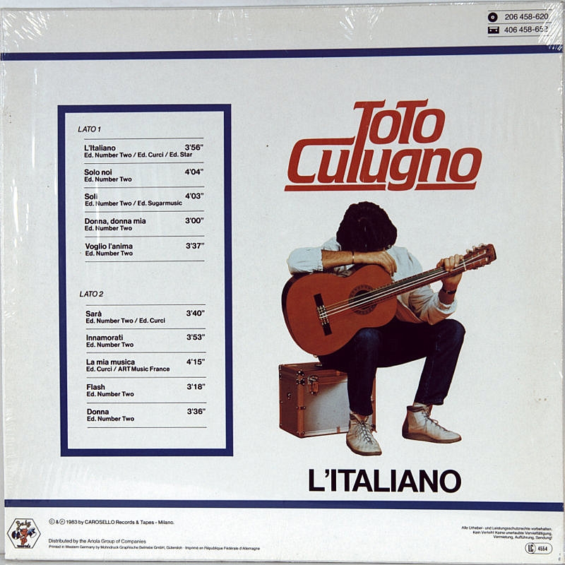 Italiano toto. Cutugno Toto "l'italiano". Toto Cutugno-обложки альбомов. Винил тото Кутуньо. Toto Cutugno LP.