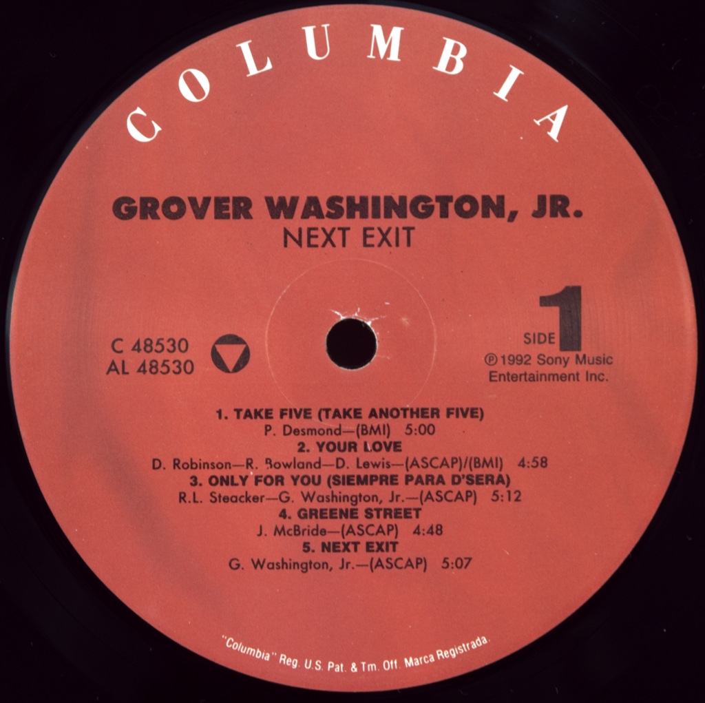 WASHINGTON JR., GROVER - NEXT EXIT - (LP) Vinyl record 12