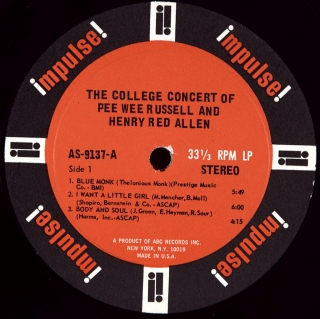 COLLEGE CONCERT OF PEE WEE RUSSELL AND HENRY RED ALLEN