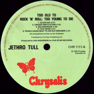 TOO OLD TO ROCK N' ROLL: TOO YOUNG TO DIE