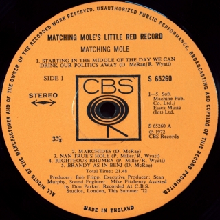MATCHING MOLE'S LITTLE RED RECORD
