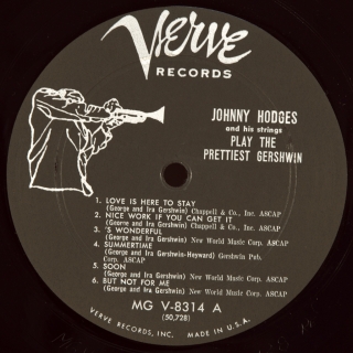 JOHNNY HODGES AND HIS STRINGS PLAY THE PRETTIEST GERSHWIN