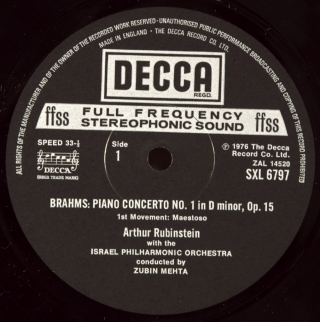 BRAHMS -  PIANO CONCERTO NO.1