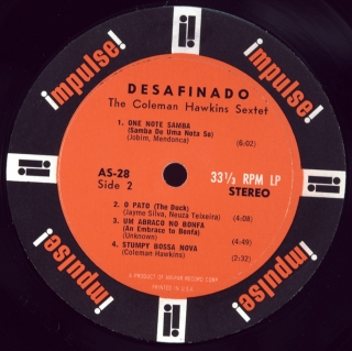 DESAFINADO COLEMAN HAWKINS PLAYS BOSSA NOVA & JAZZ SAMBA