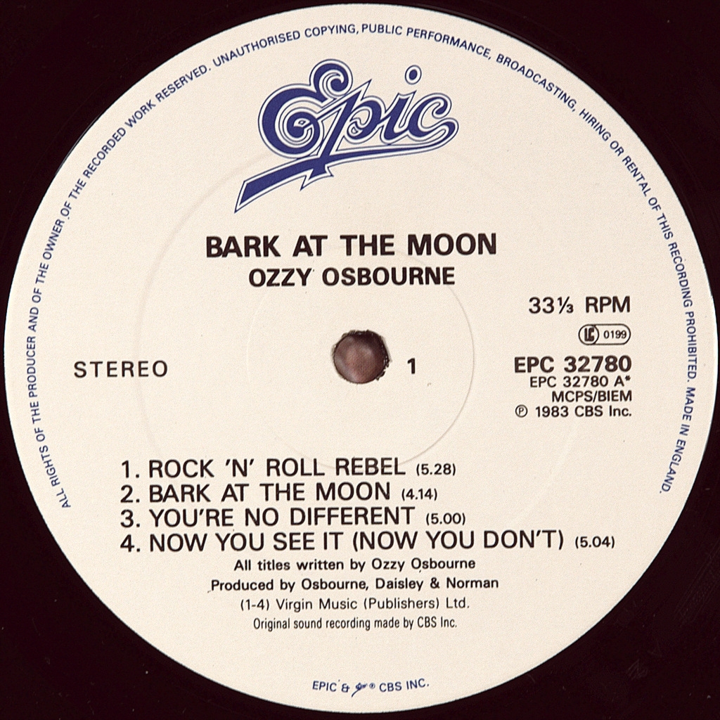 Lp moon. Ozzy 1983. Ozzy Osbourne 1983. 1983 Bark at the Moon. Ozzy Bark.
