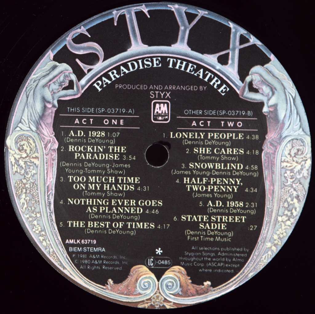 Styx - paradise theatre.