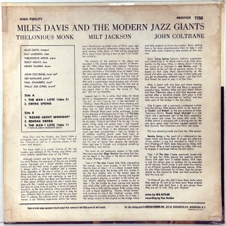 MILES DAVIS AND THE MODERN JAZZ GIANTS