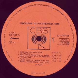 MORE BOB DYLAN GREATEST HITS