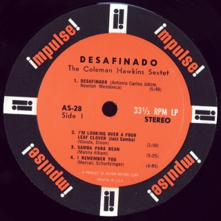 DESAFINADO COLEMAN HAWKINS PLAYS BOSSA NOVA & JAZZ SAMBA