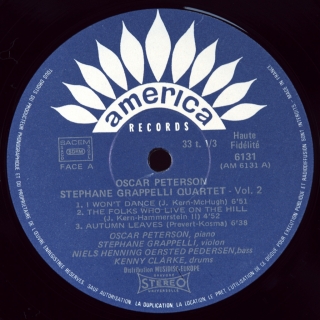 OSCAR PETERSON - STEPHANE GRAPPELLI QUARTET VOL. 2