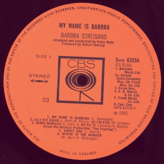 MY MAME IS BARBRA