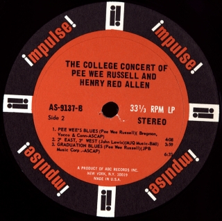 COLLEGE CONCERT OF PEE WEE RUSSELL AND HENRY RED ALLEN