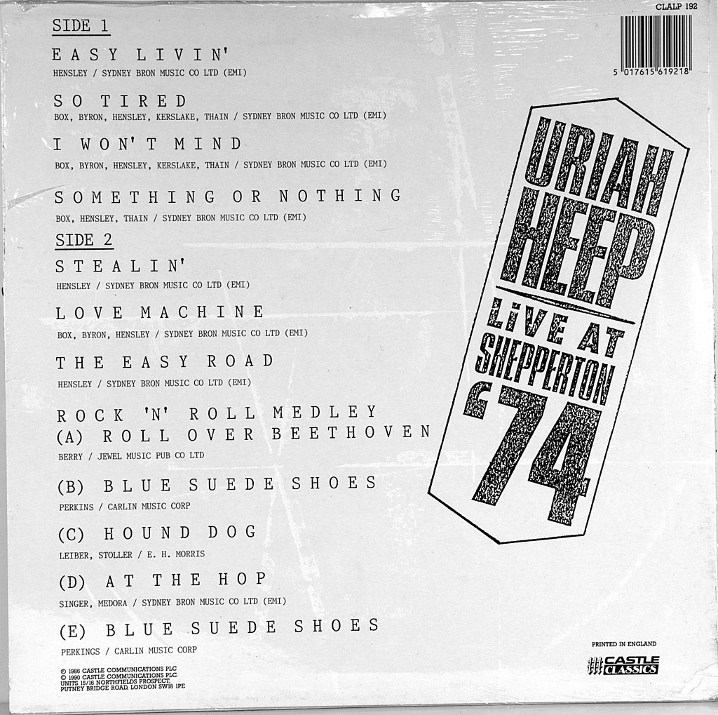 URIAH HEEP - LIVE AT SHEPPERTON 74 - (LP) Vinyl record 12